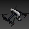 Fighter Jet 3D Model Featuring White Top Black Structure Camera And Red Square Logo