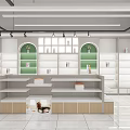 Modern Retail Store Interior With Wooden Shelves Product Displays And Bright Lighting