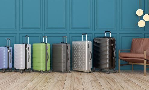 Modern luggage trolley luggage 3d model