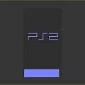PlayStation 2 Console with Dark Exterior Blue PS2 Logo and Blue Base Design