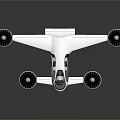 Modern Electric Flying Vehicle With Four Rotors Streamlined Body And Transparent Cockpit