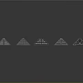 Cartoon Transparent Geometric Shapes With Different Designs And Blue White Details On Gray Background