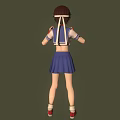 Anime Girl In Sailor Uniform Brown Short Hair Red Wristbands Fists Clenched Serious Green Background