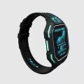 Modern Tactical Weapon Featuring Black Design Glowing Screen And Respiration Data Chart