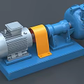 Industrial Centrifugal Pump Equipment With Blue Body Yellow Coupling And Silver Motor