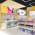 Modern Supermarket Department Store Interior With Organized Shelves And Product Displays