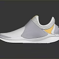 Modern Lightweight Casual Shoes For Daily Living With Gray Mesh Upper Silver Gold Accent
