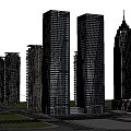 Modern Commercial Street With High Rise Buildings Modern Architecture And Urban Pedestrian Walkways
