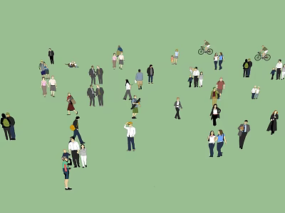 Diverse Group Of People Engaging In Various Activities 3d model