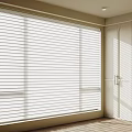 Modern Interior Room With White Window Blinds And Sunlight Shadow