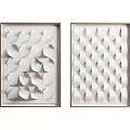 Modern Decorative Wall Art With White Geometric 3D Patterns And Frames 3d model