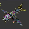 Colorful Space Spaceship Model With Vibrant Design And Decorative Details