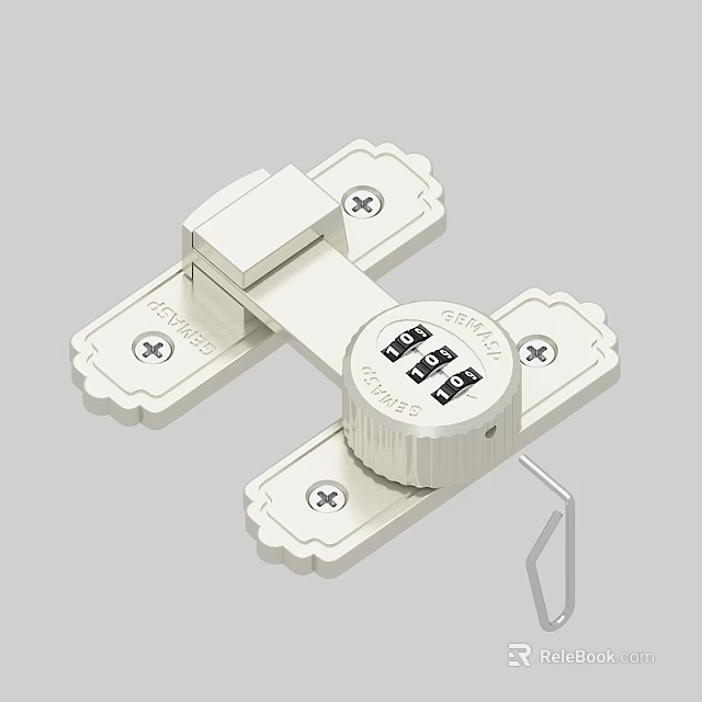 Secure Combination Lock Mechanism With Mounting Brackets 3d model 