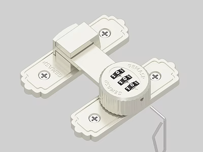 Secure Combination Lock Mechanism With Mounting Brackets 3d model
