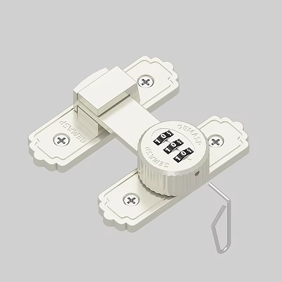 Secure Combination Lock Mechanism With Mounting Brackets 3d model