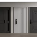 Black White and Dark Gray Security Doors with Modern Design Features 3d model