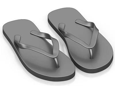 Black Flip Flops Comfortable Casual Summer Beach Sandals For Men And Women 3d model