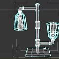 Industrial Style Furniture Table Lamp With Metal Pipes Wire Cage Shades And Wooden Base