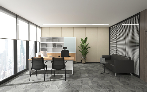 modern office director desk 3d model