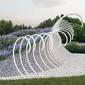 Shape retaining wall flower pond curve sculpture sketch 3d model