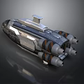 Futuristic Sci-Fi Spaceship 3D Model With Metallic Surface And Multiple Engines 3d model