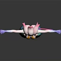 Game Movie Character With Pink Floral Hair Yellow Top And Blue Baggy Pants