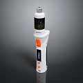 White Handheld Computer Accessory With USB Port Digital Display And Orange Buttons