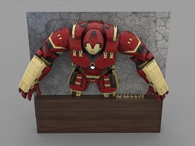 Red And Gold Hulkbuster Mech Armor From Iron Man Marvel Movies As Superhero Character 3d model