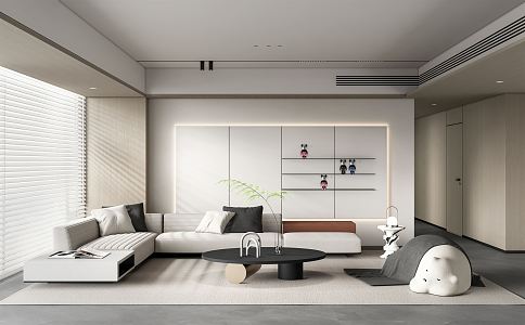 Modern Minotti living room 3d model