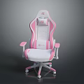 Pink And White Gaming Chair With Ergonomic Design Comfortable Seat And Wheels