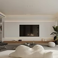 Modern Living Dining Room Interior With Floor to Ceiling Windows Round Sofa And Coffee Table