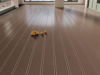 Stylish Wooden Flooring In Spacious Bright Room 3d model
