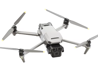 White Quadcopter Drone With High Resolution Camera And Foldable Propellers 3d model