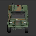 Military Off Road Vehicle with Camouflage Paint And Roof Mounted Equipment
