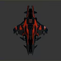 Sleek Red And Black Sci Fi Spaceship Model With Futuristic Design Details