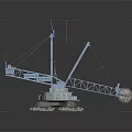 Blue Heavy Duty Tracked Crane With Large Boom And Crawler Base
