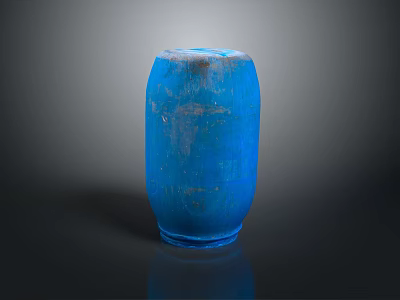Blue Ceramic Decorative Vase With Cylindrical Shape And Glossy Surface For Home Living Room 3d model