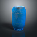 Blue Ceramic Decorative Vase With Cylindrical Shape And Glossy Surface For Home Living Room