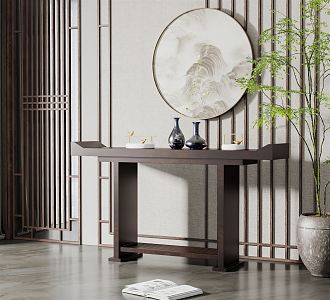 New Chinese-style Duan Jing Desk Entrance Duan Jing Desk 3d model