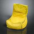 Comfortable Yellow Bean Bag Chair With Soft Fabric For Cozy Seating