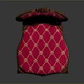 Classic Design Red Dining Chair With Diamond Pattern And Wooden Frame