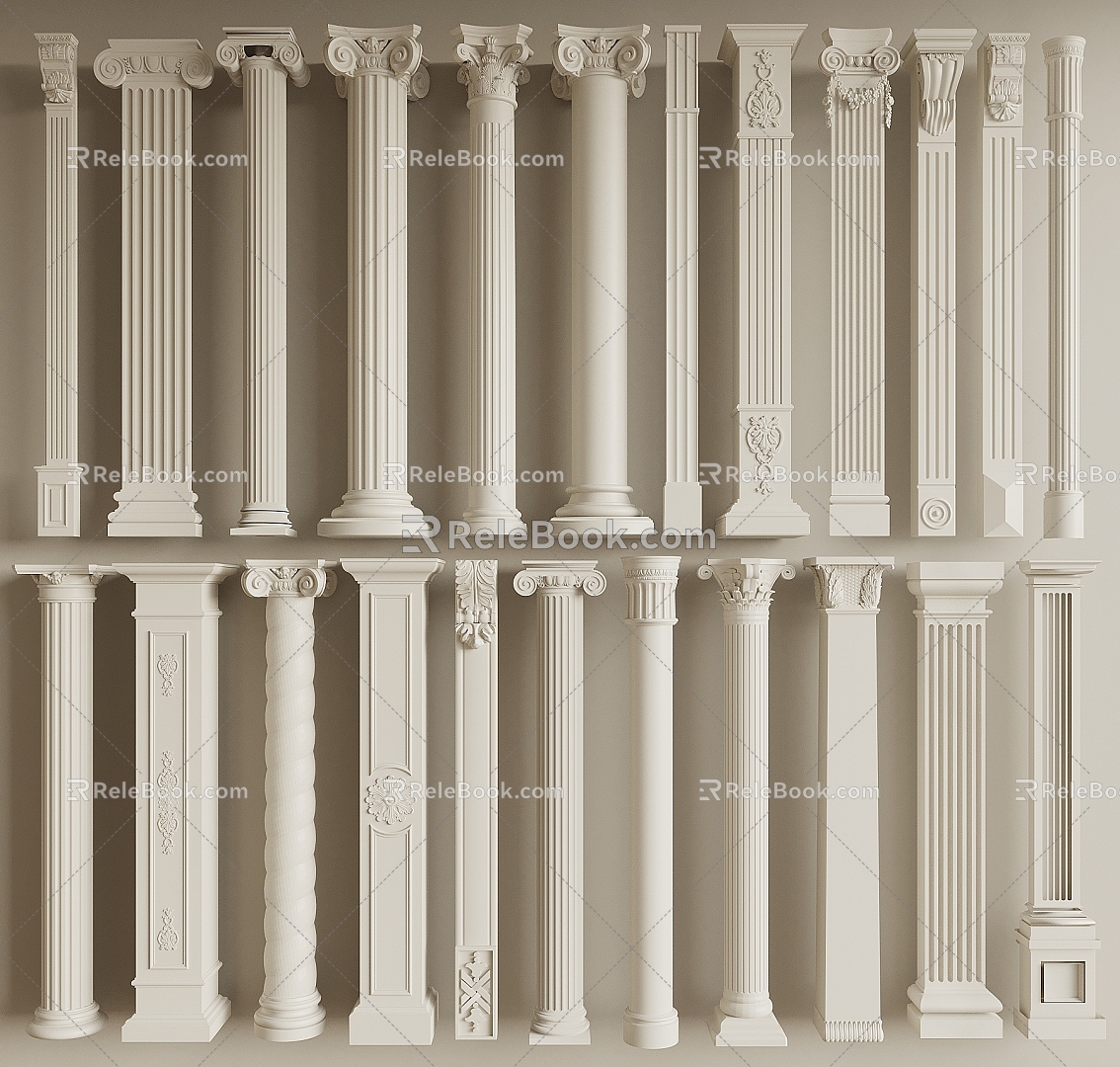 European Roman Column 3d model