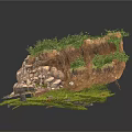 Modern Outdoor Natural Landscape With Rocks Vegetation And Trees