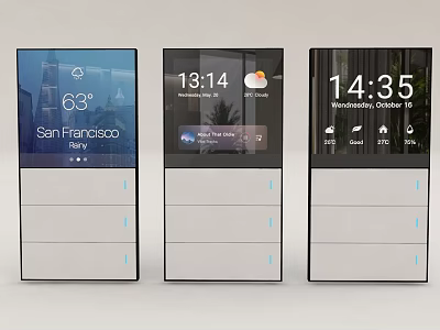 Smart Switch Panels With Time Weather City And Date Displays 3d model