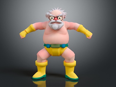 Modern Game Role Old Man Old Man Grandpa 3d model