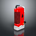 Portable Red Fire Extinguisher With Handle Nozzle And White Base For Fire Safety