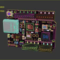 Modern Computer Motherboard Computer Motherboard High-end Motherboard 3d model
