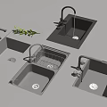 Modern Kitchen Sink Collection Featuring Black And White Styles With Stainless Steel Faucets
