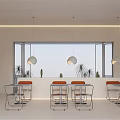 Modern Hotel Lobby Interior Design With Hanging Lights Comfortable Seating And Greenery