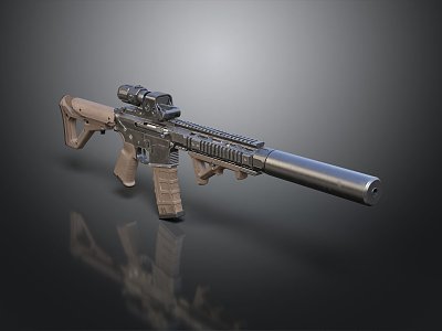 rifle semi-automatic rifle combat rifle battle rifle carbine war rifle attack rifle 3d model